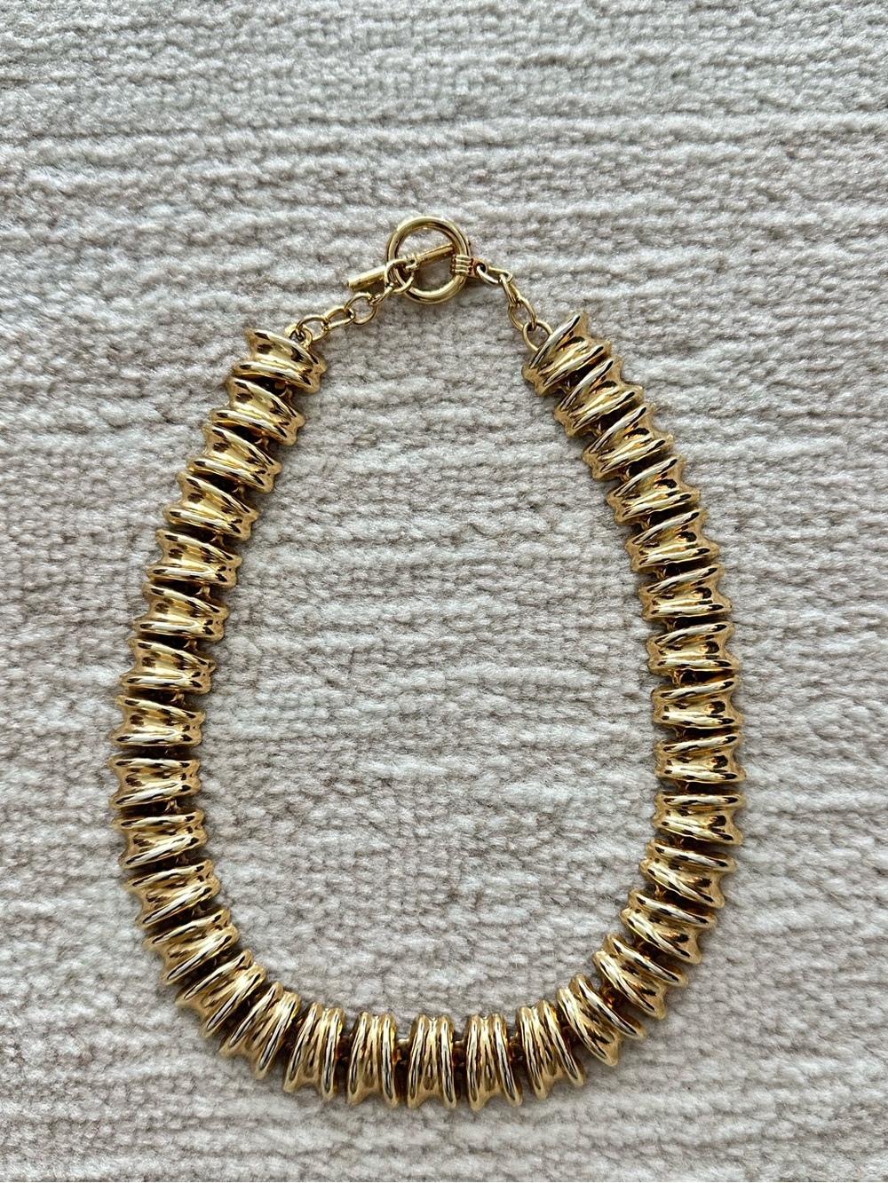 Vintage Chunky Gold-Toned Metal Statement Necklace